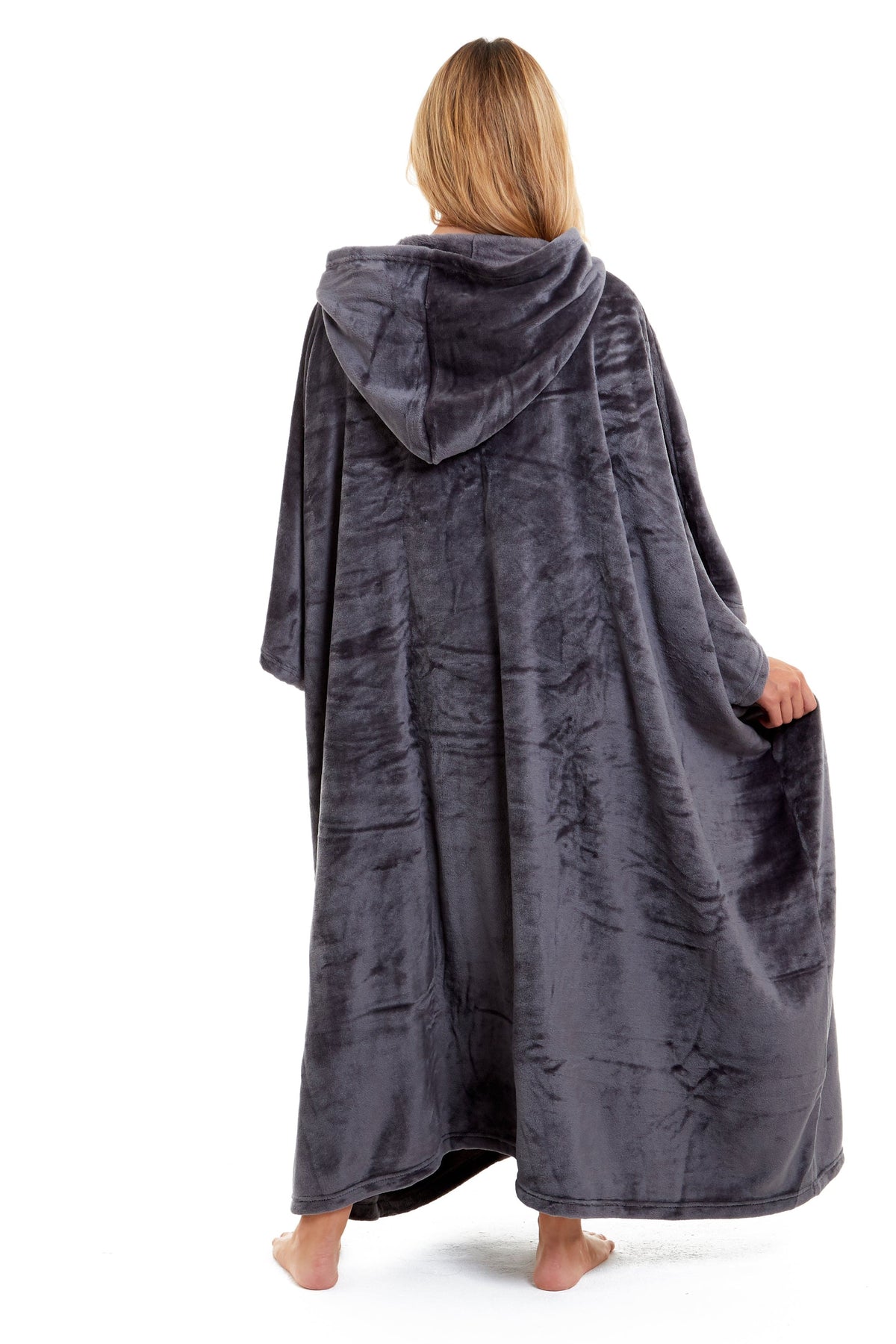 Women's Hooded Poncho Blanket, Plush Fleece