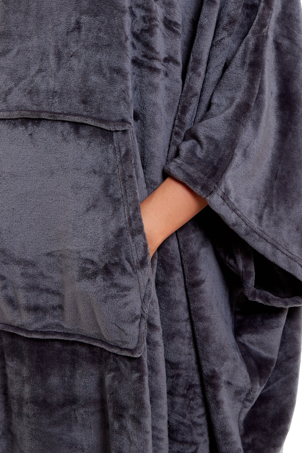 Women's Hooded Poncho Blanket, Plush Fleece