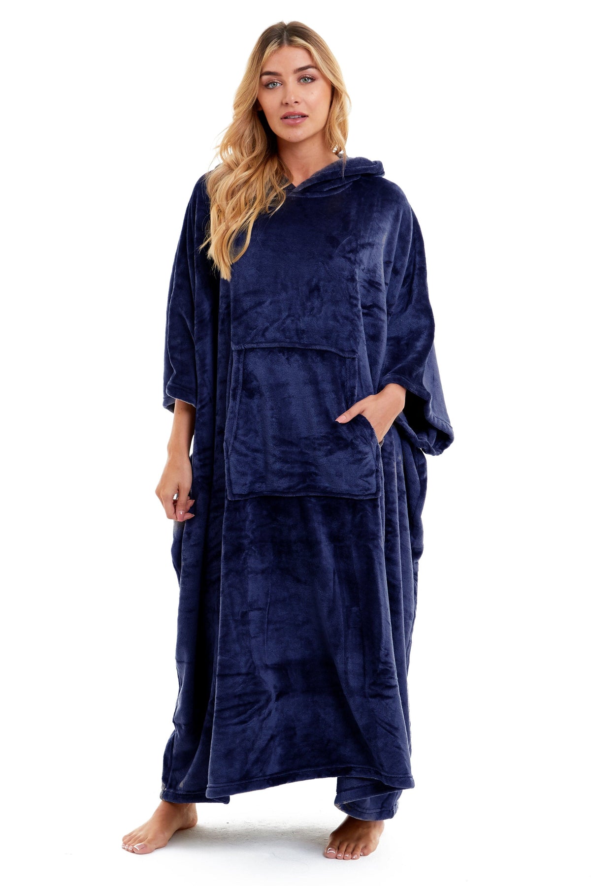 Women's Hooded Poncho Blanket, Plush Fleece
