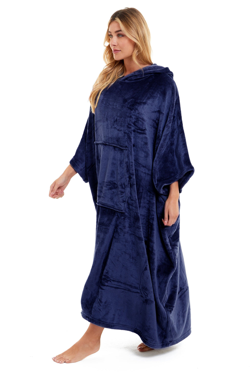 Women's Hooded Poncho Blanket, Plush Fleece