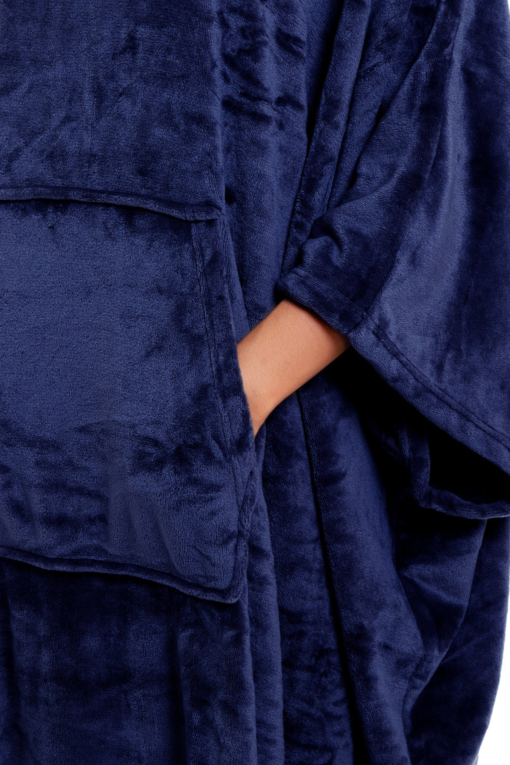 Women's Hooded Poncho Blanket, Plush Fleece