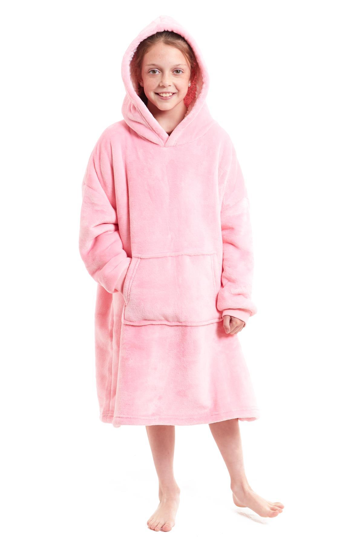 Kids Hooded Sherpa Fleece Blanket
