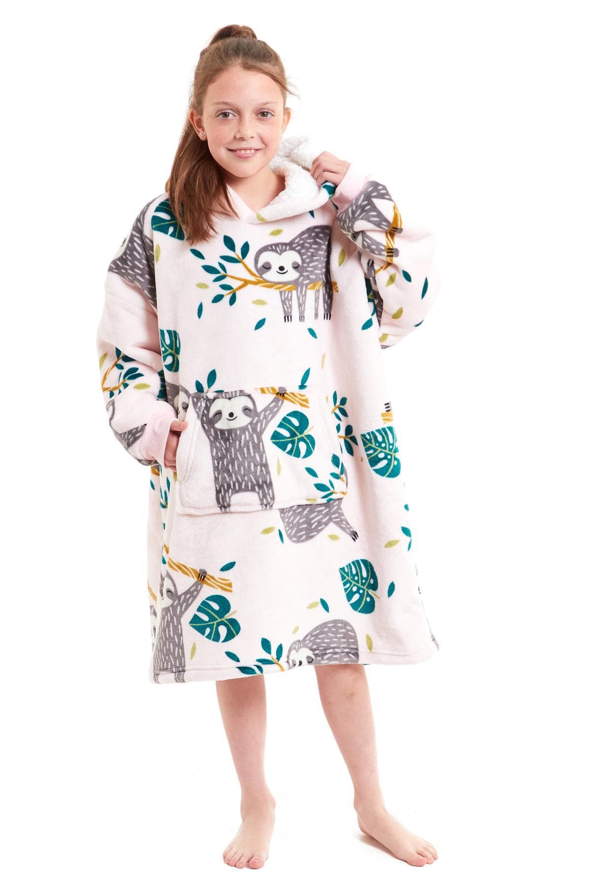 Kids Hooded Sherpa Fleece Blanket