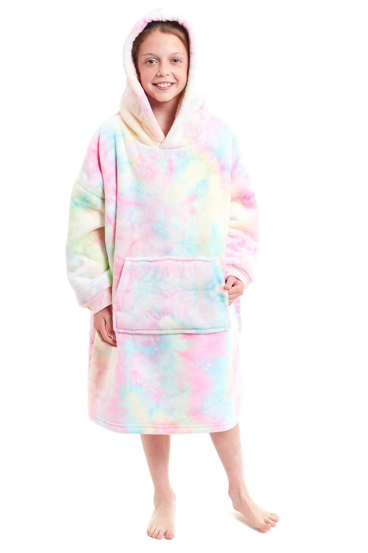 Kids Hooded Sherpa Fleece Blanket