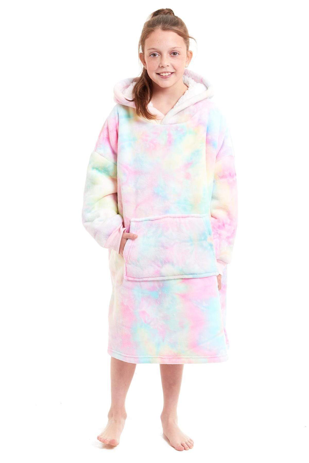 Kids Hooded Sherpa Fleece Blanket