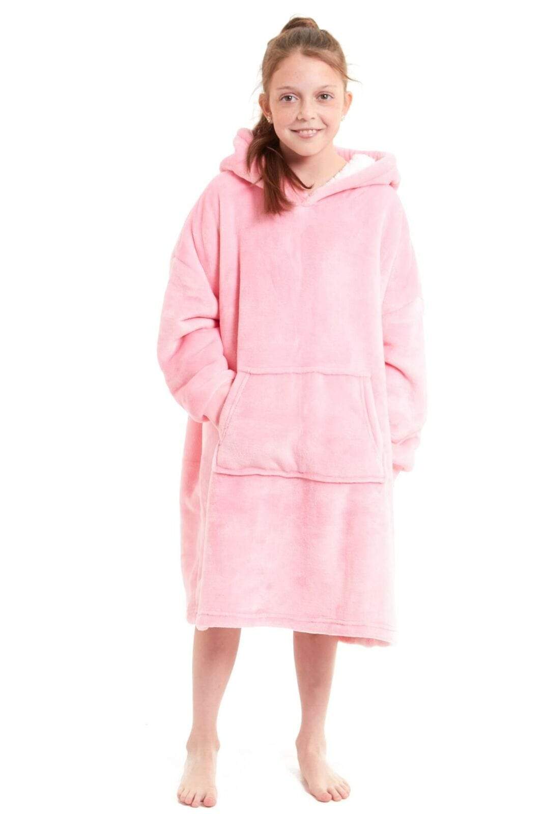 Kids Hooded Sherpa Fleece Blanket