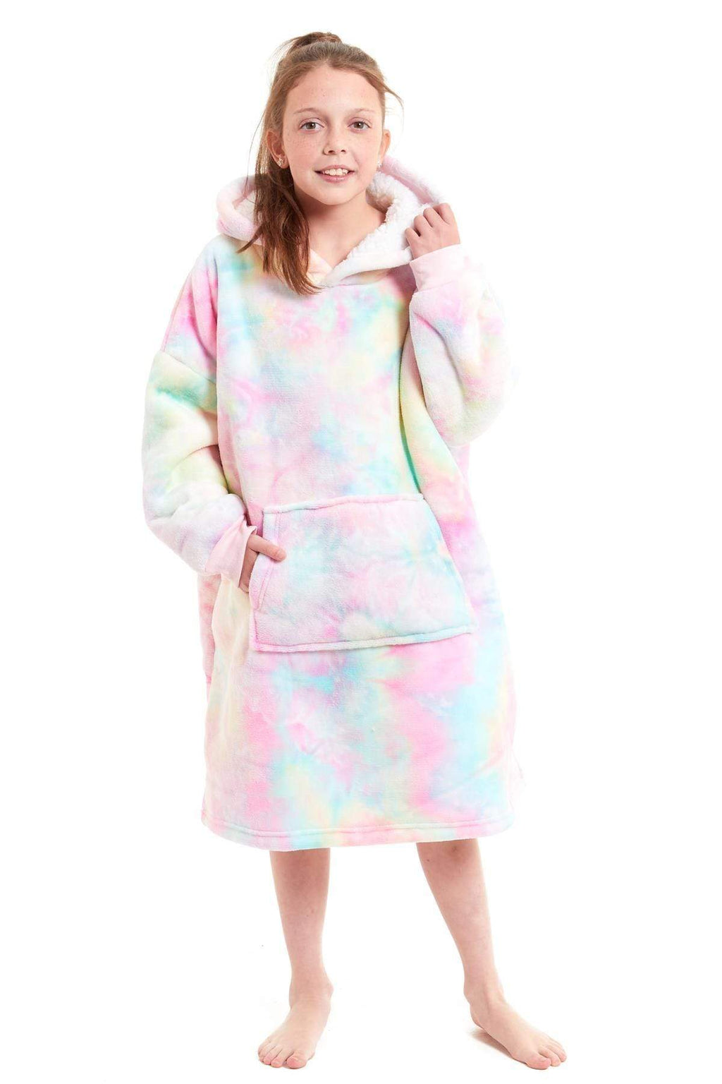 Kids Hooded Sherpa Fleece Blanket