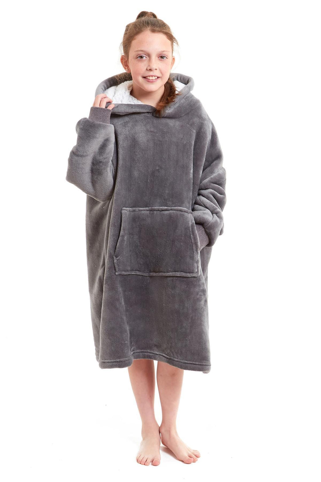 Kids Hooded Sherpa Fleece Blanket