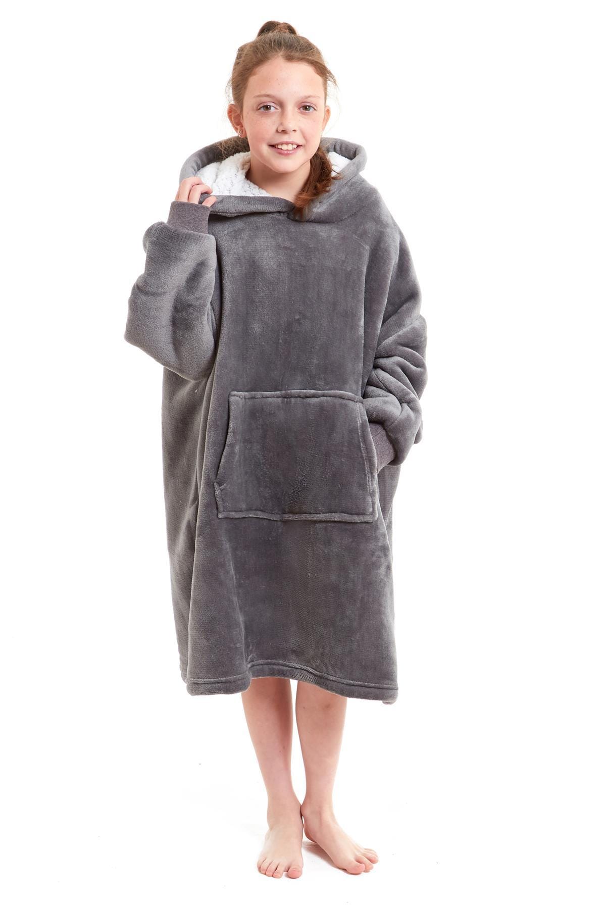 Kids Hooded Sherpa Fleece Blanket