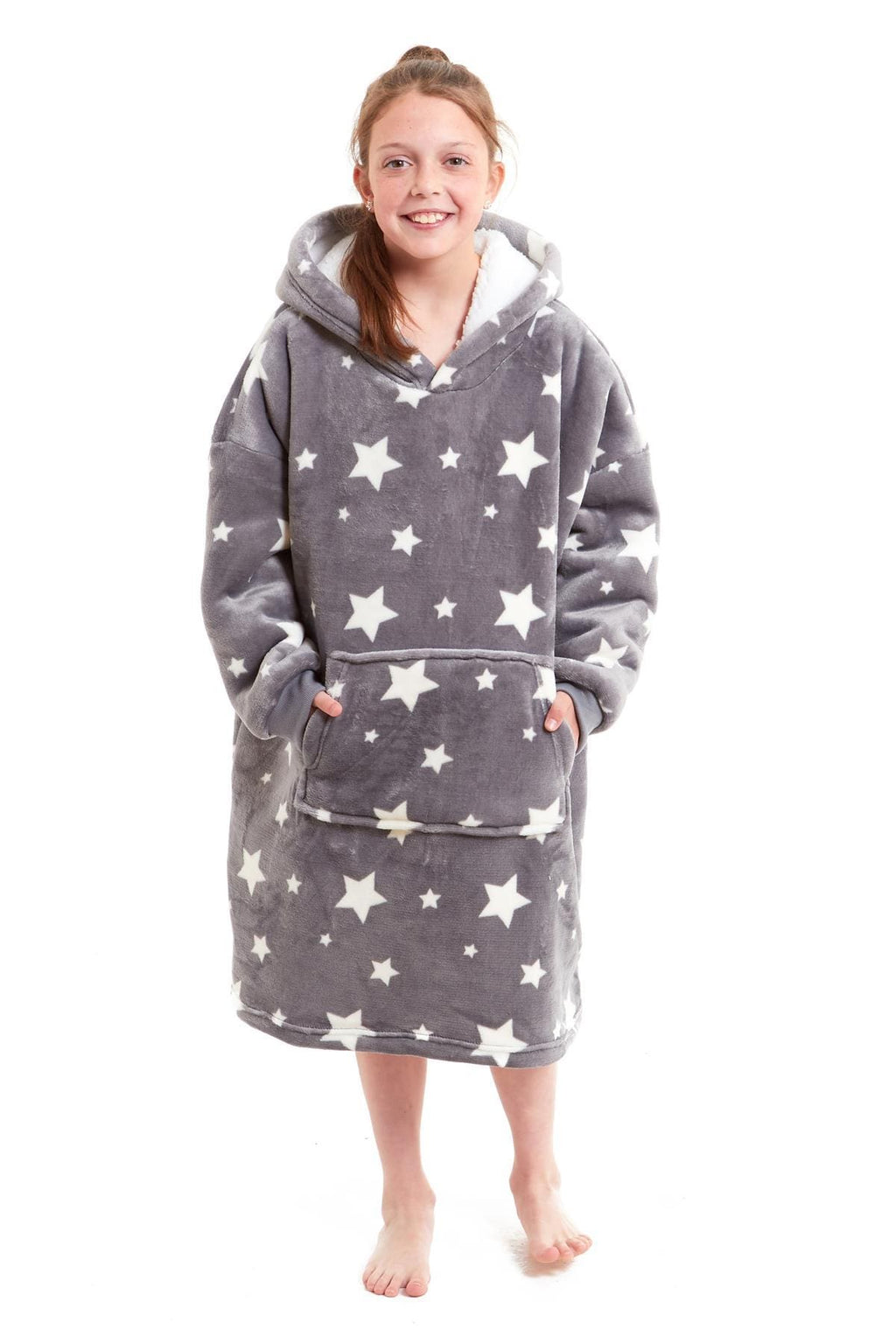Kids Hooded Sherpa Fleece Blanket