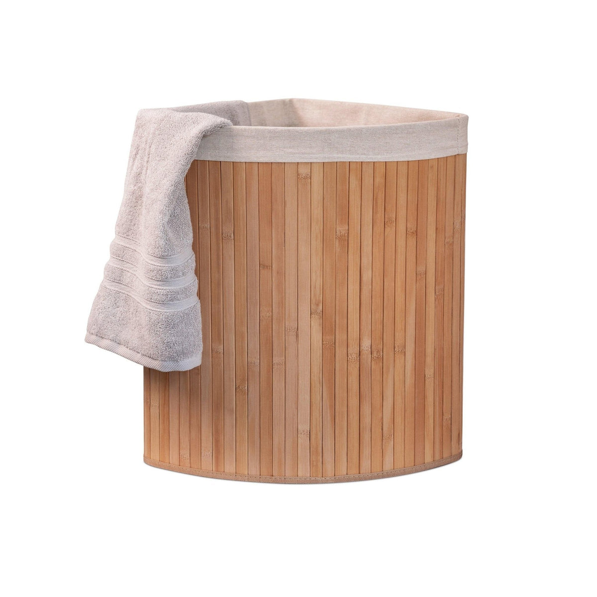 Bamboo Laundry Basket with Lid, 55L
