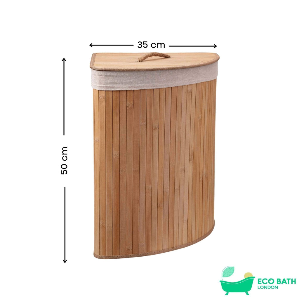 Bamboo Laundry Basket with Lid, 55L