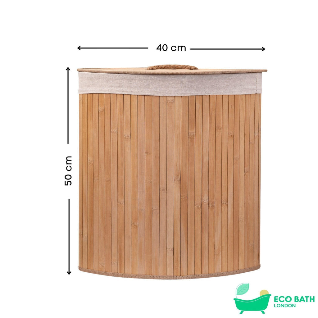 Bamboo Laundry Basket with Lid, 55L