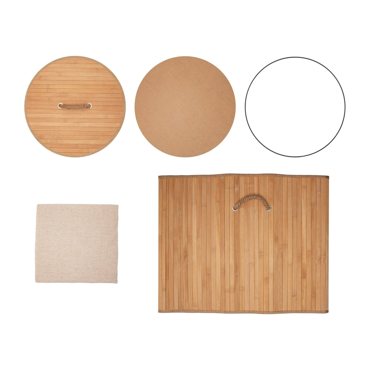 Bamboo Laundry Basket with Lid, 55L
