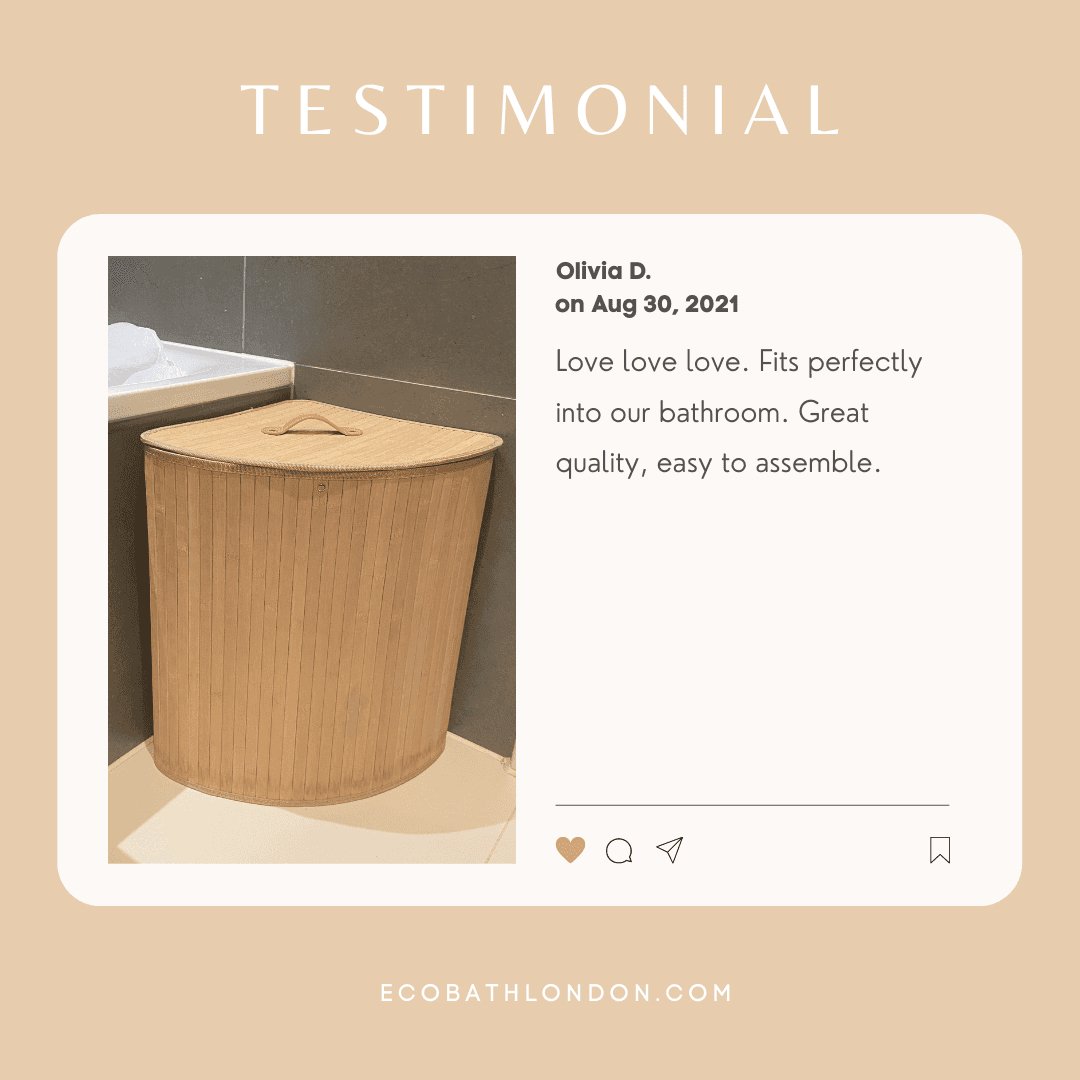 Bamboo Laundry Basket with Lid, 55L