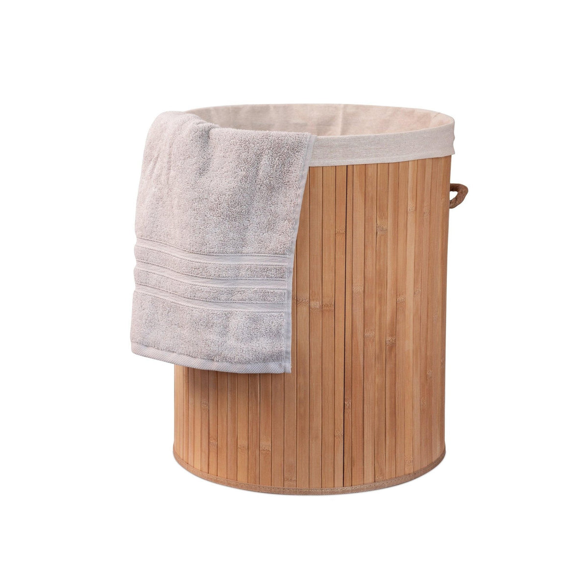Bamboo Laundry Basket with Lid, 55L