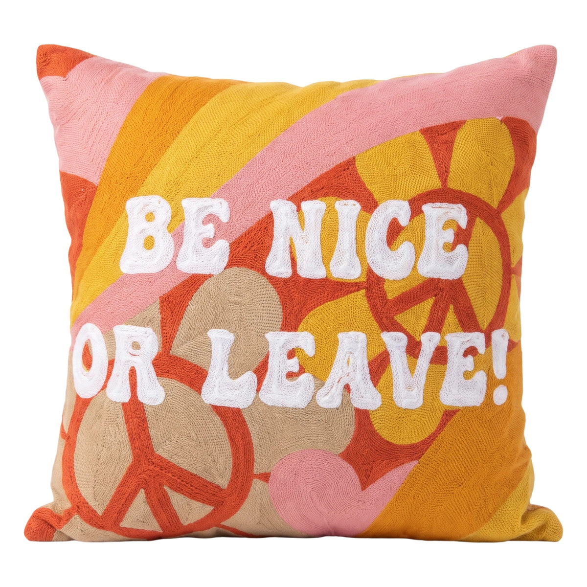 Be Nice or Leave Needlepoint Cushion