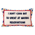I Don't Cook Needlepoint Cushion