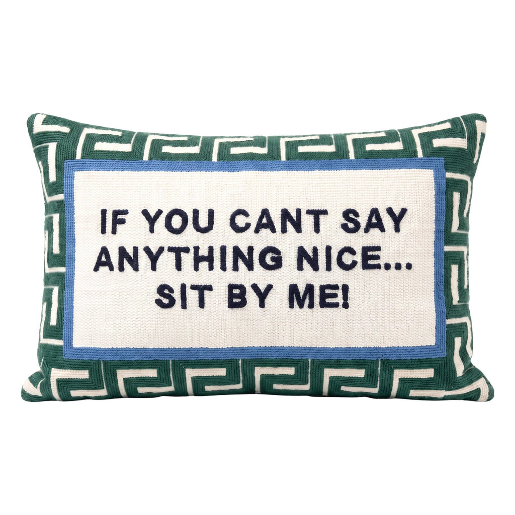 Sit By Me Needlepoint Cushion
