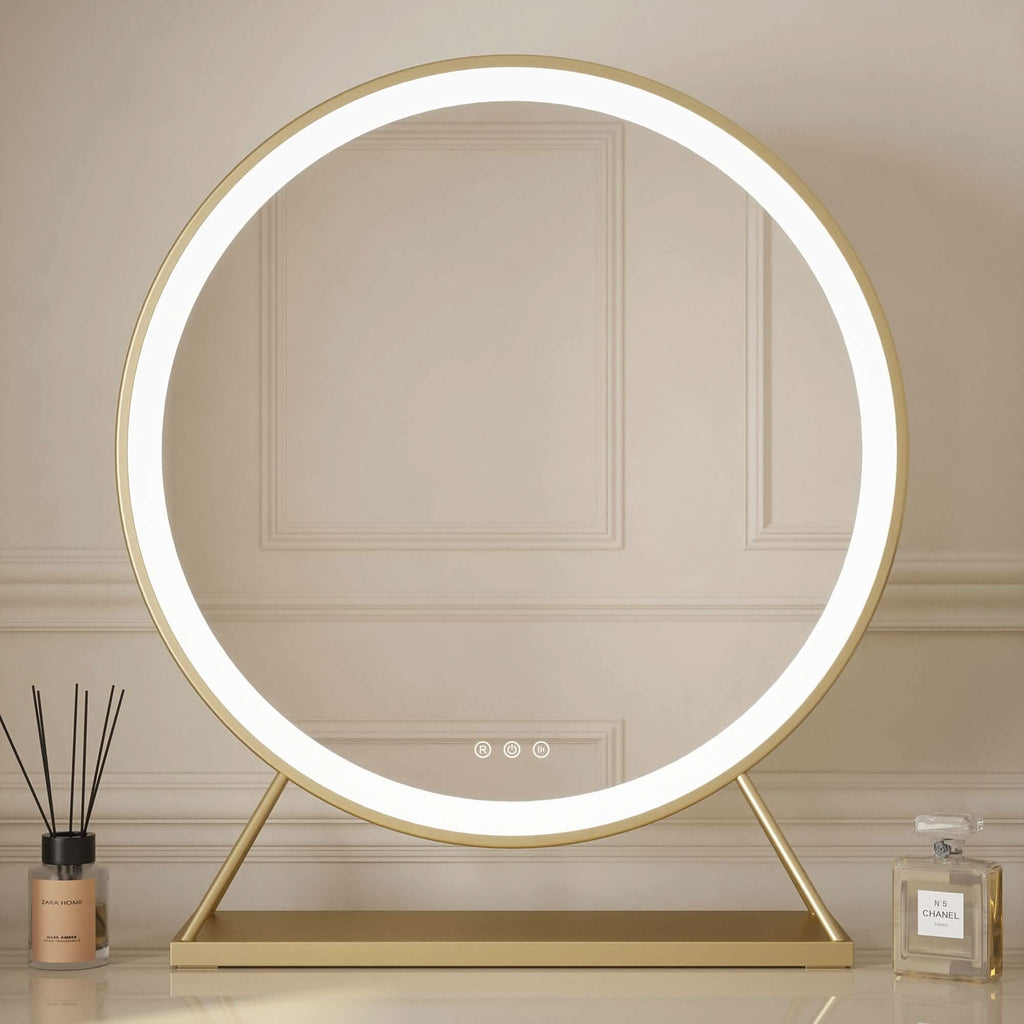 Anne Round Gold Hollywood Mirror, 60 x 67cm