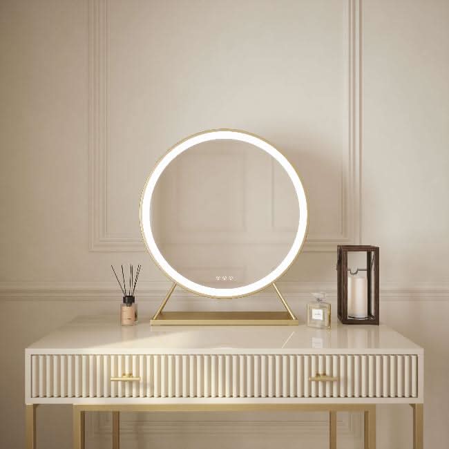 Anne Round Gold Hollywood Mirror, 60 x 67cm