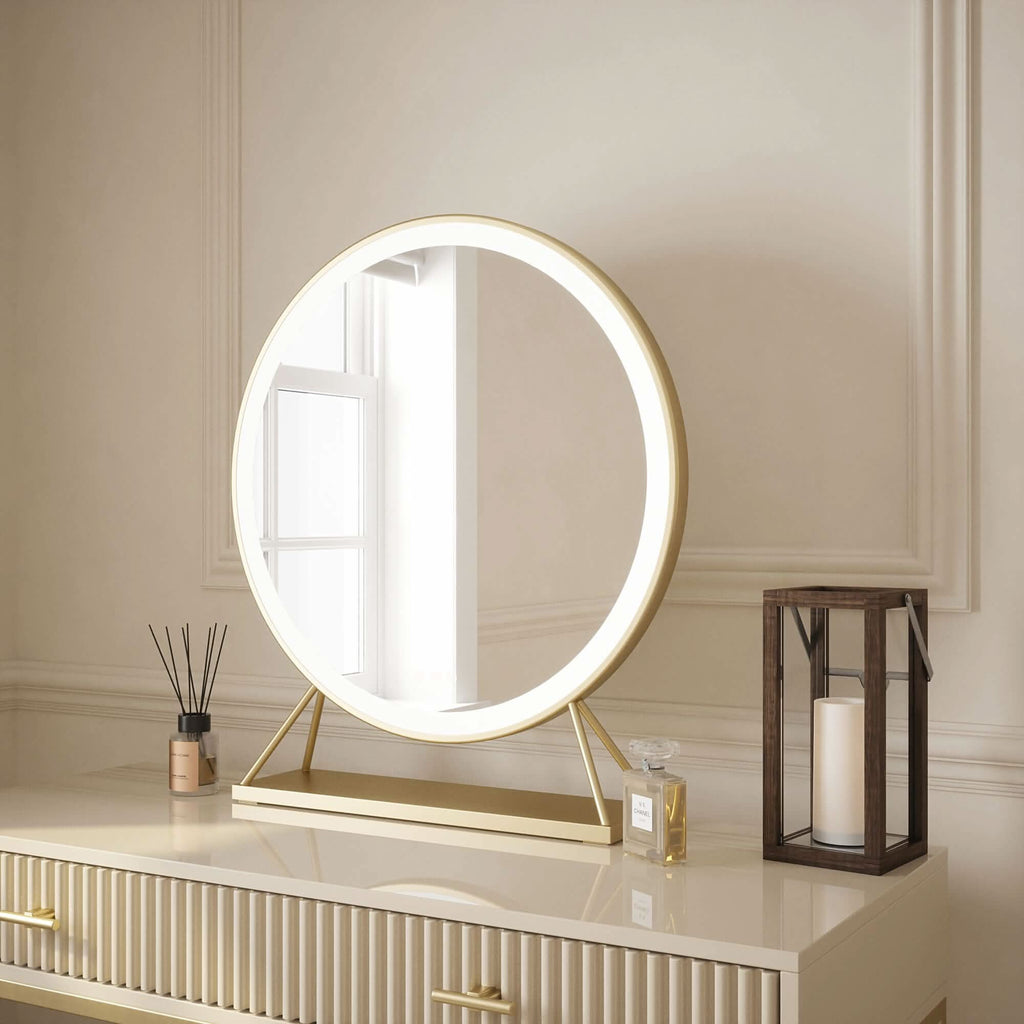Anne Round Gold Hollywood Mirror, 60 x 67cm
