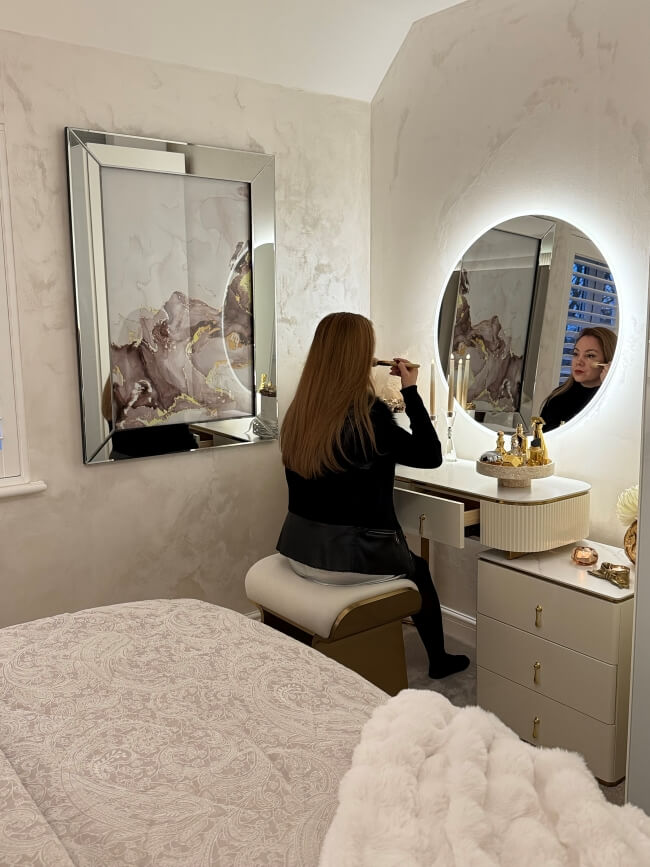 Ava Round Backlit Mirror, 80cm
