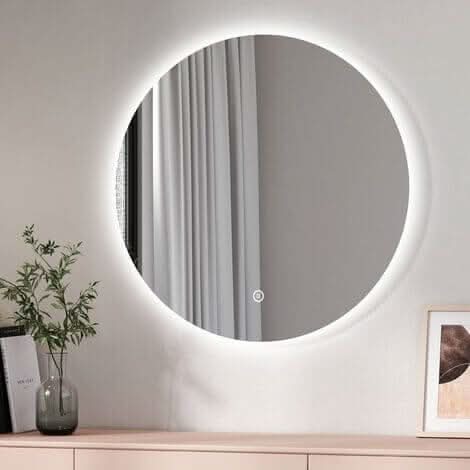 Ava Round Backlit Mirror, 80cm