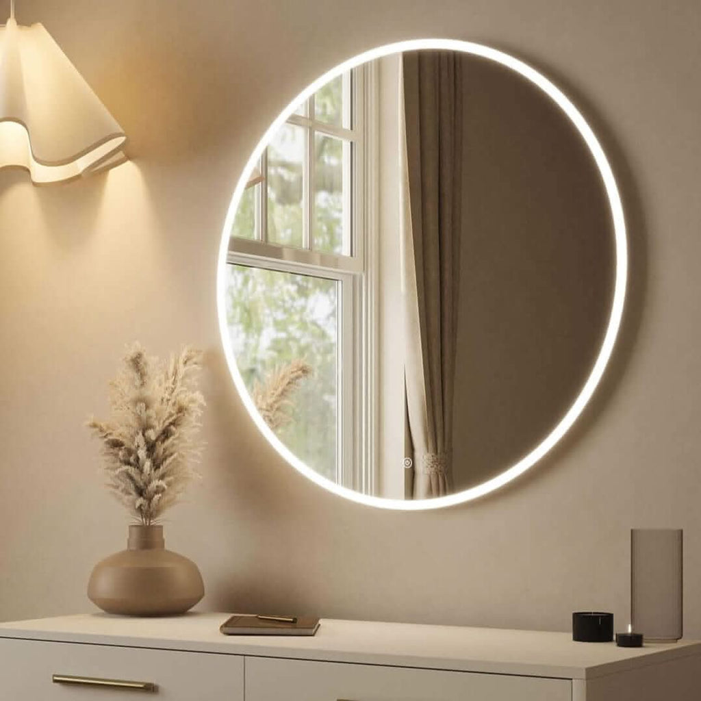 Ava Round Backlit Mirror, 80cm