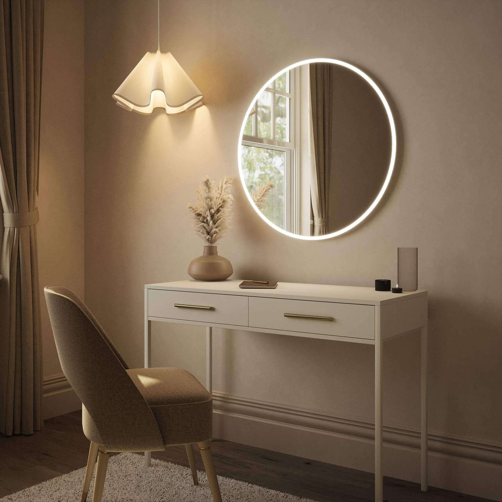 Ava Round Backlit Mirror, 80cm
