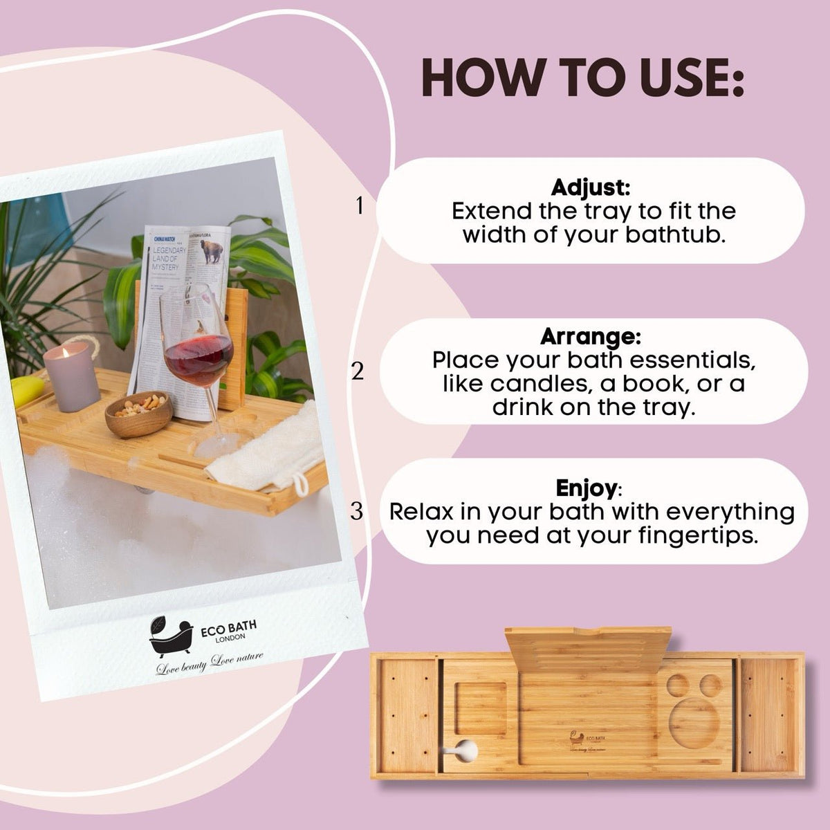 Extendable Bamboo Bath Tray