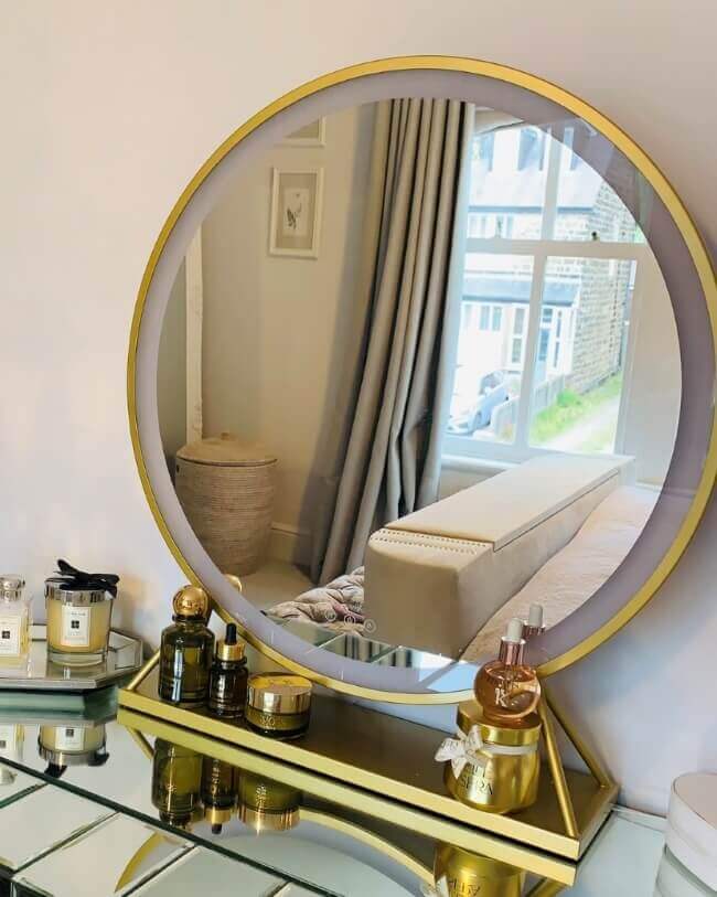 Anne Round Gold Hollywood Mirror, 60 x 67cm