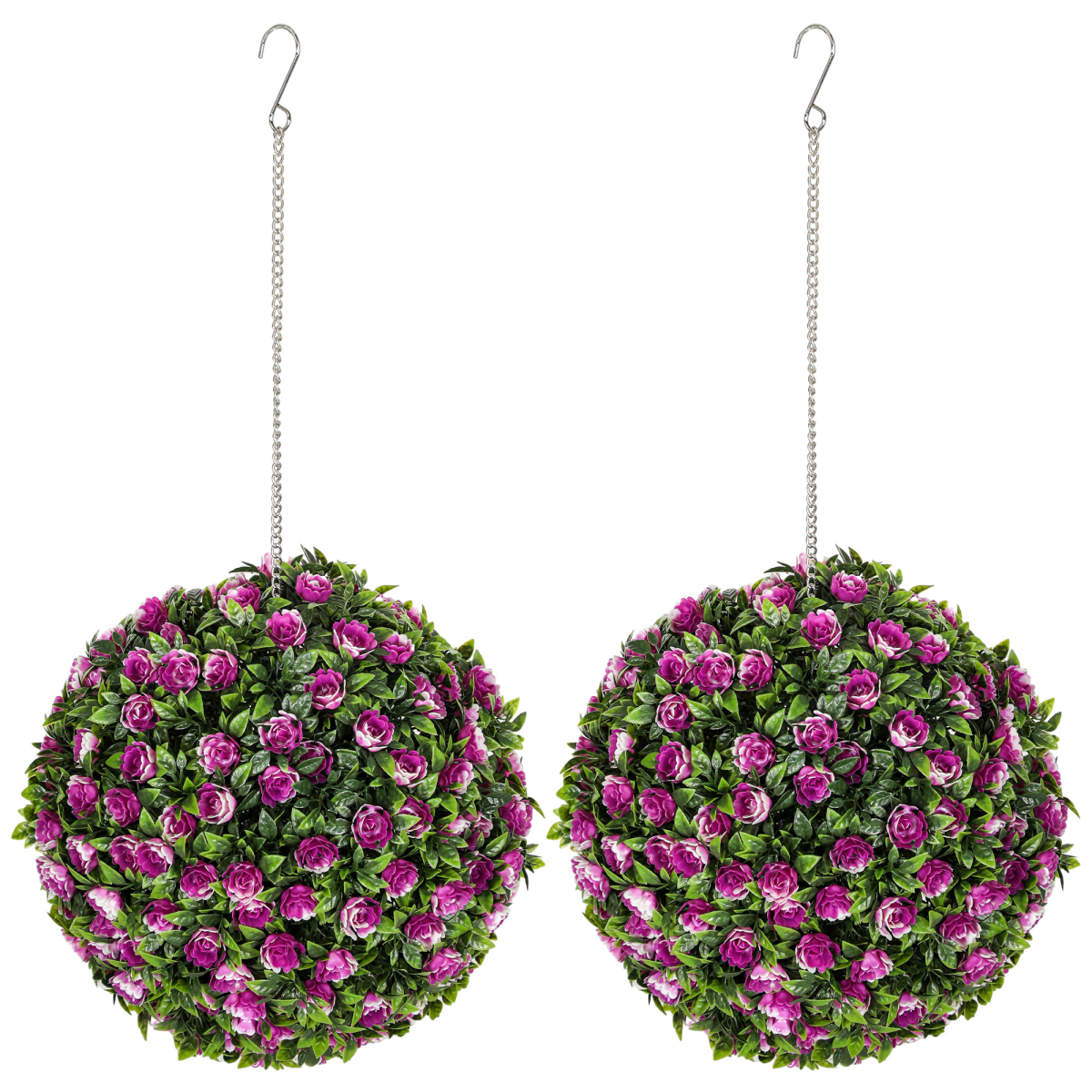 Artificial Topiary Rose Balls, Set of 2