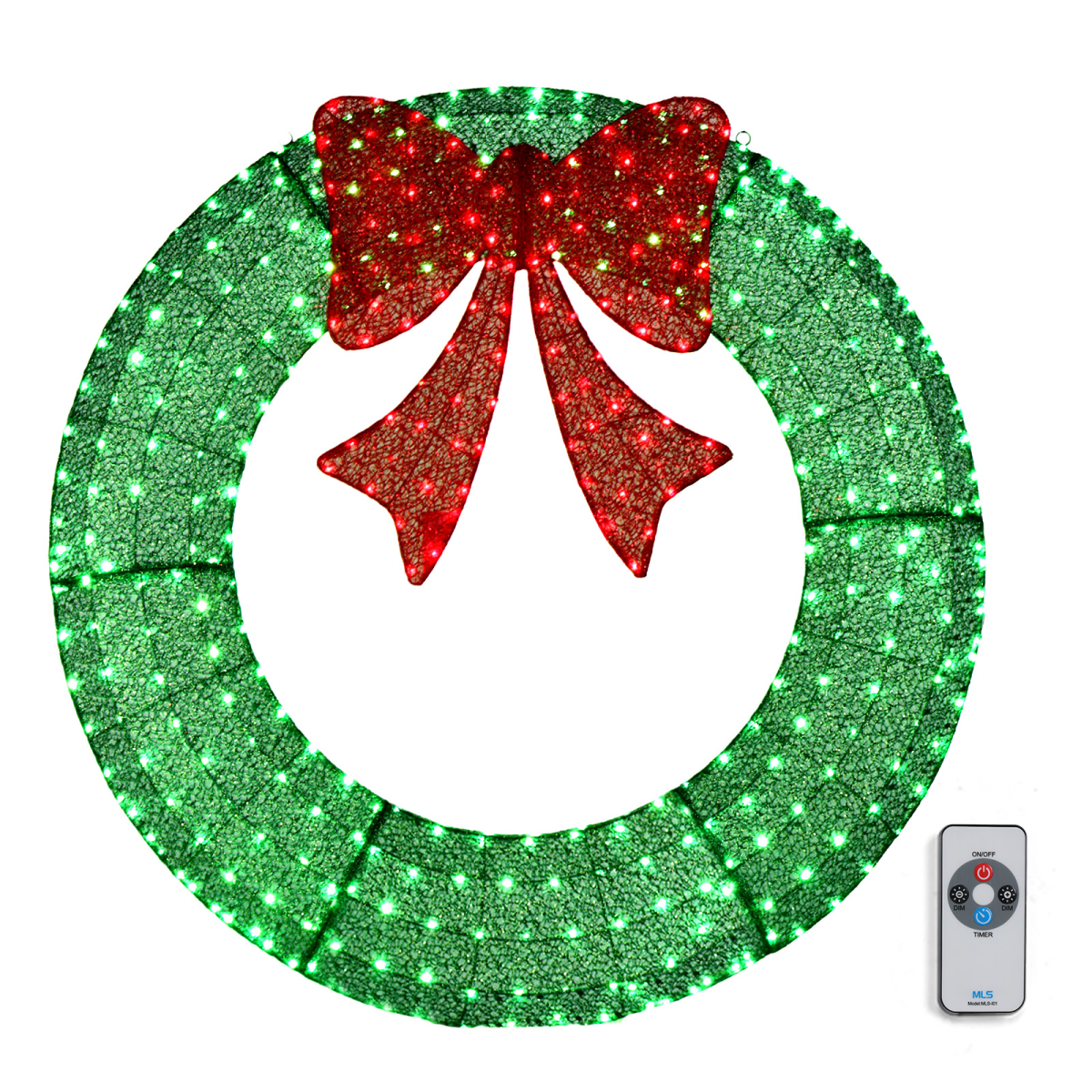 Giant Pre-Lit Outdoor Christmas Wreath, 120cm