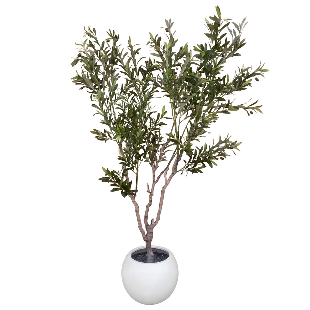 XXL Artificial Olive Tree with Stone-Effect Planter, 200cm