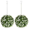 Artificial Topiary Rose Balls, Set of 2