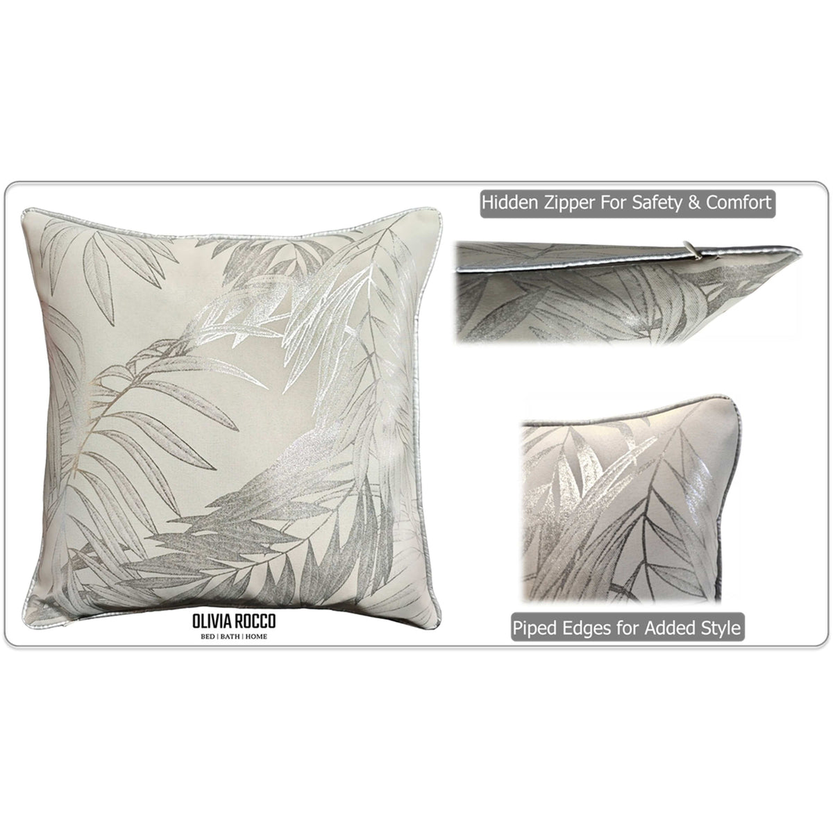 Leaf Sparkle Cushion Covers, 2 Pack