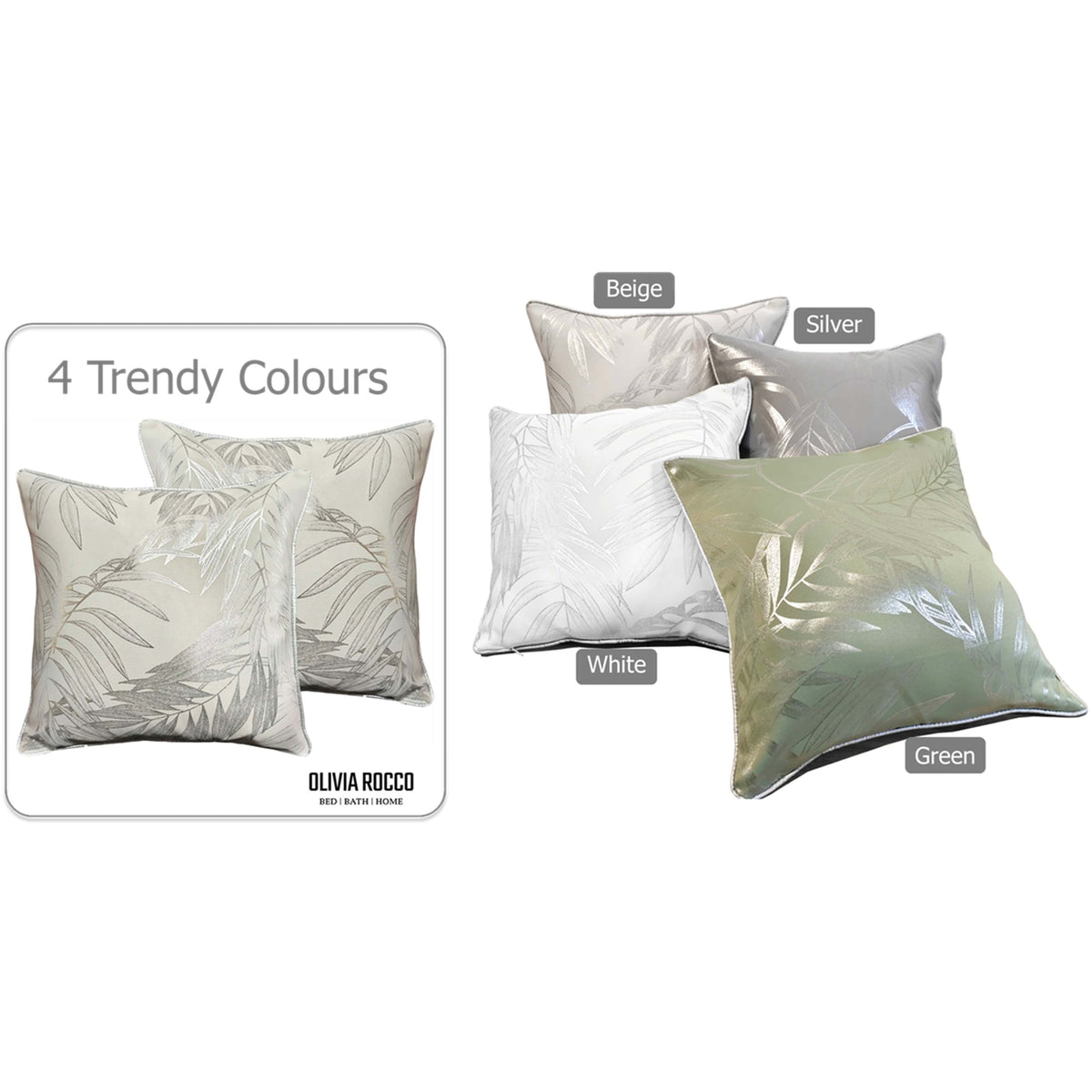 Leaf Sparkle Cushion Covers, 2 Pack