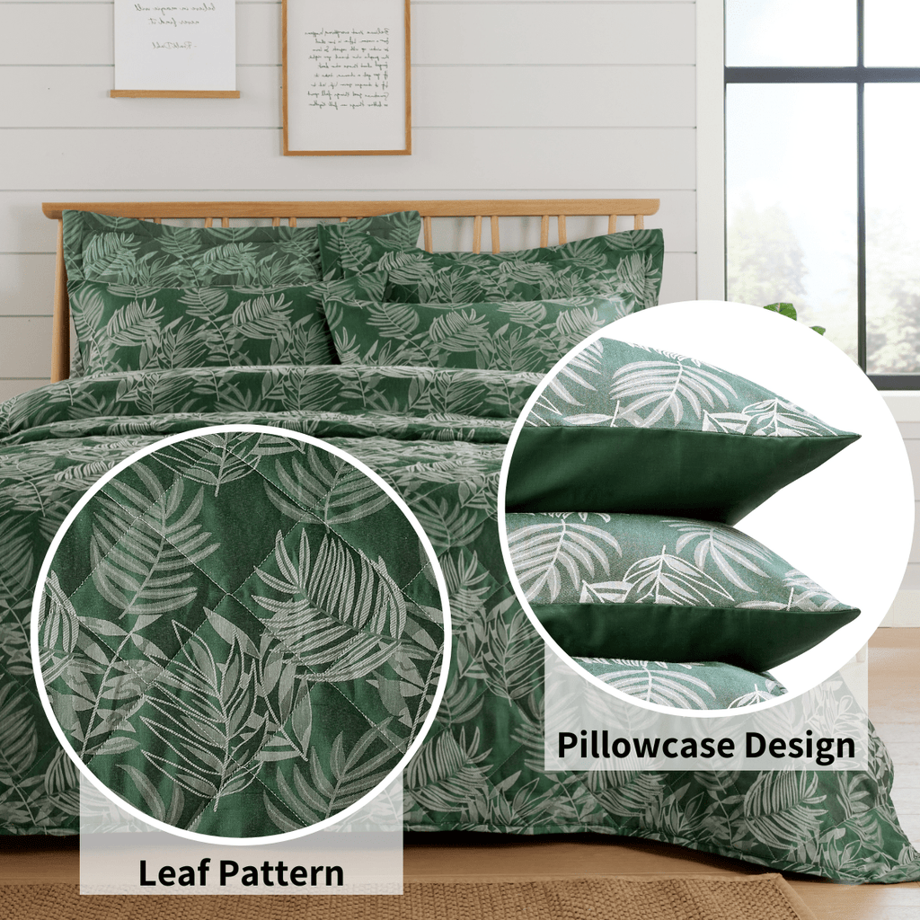 Leaf Jacquard Reversible Duvet Set