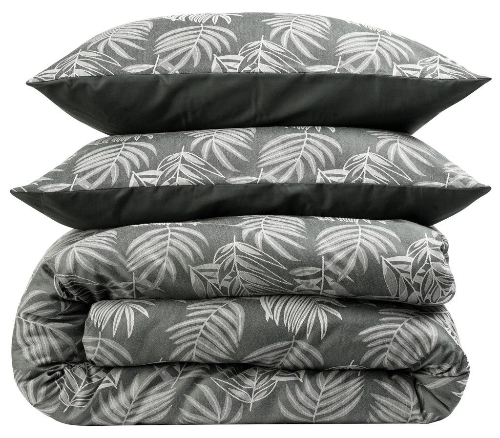 Leaf Jacquard Reversible Duvet Set