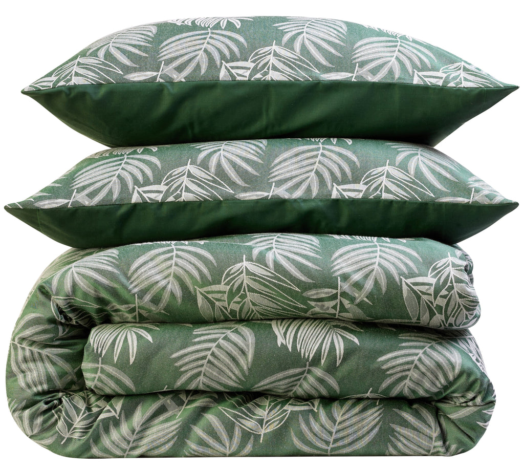 Leaf Jacquard Reversible Duvet Set