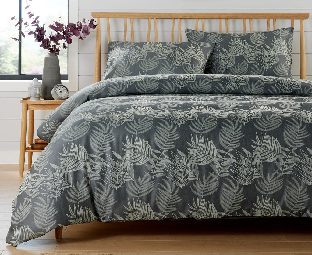 Leaf Jacquard Reversible Duvet Set