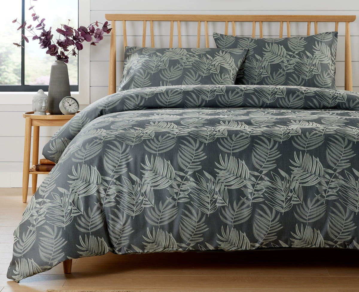 Leaf Jacquard Reversible Duvet Set