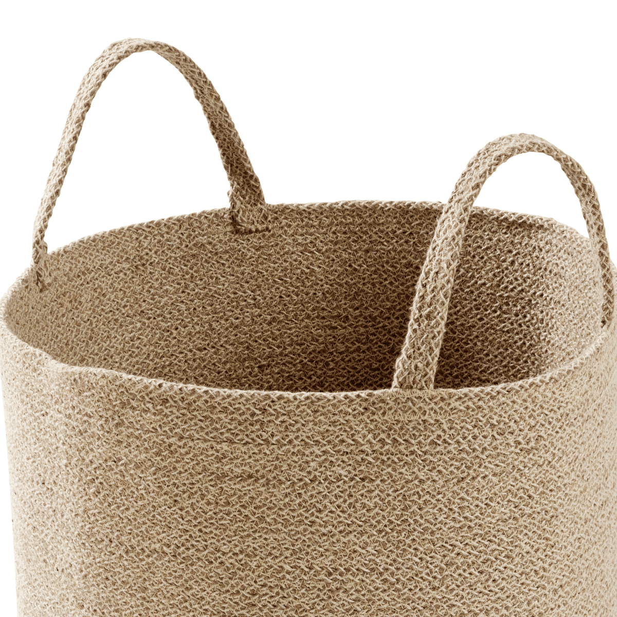 Large Woven Cotton Rope Laundry Storage Basket with Handles