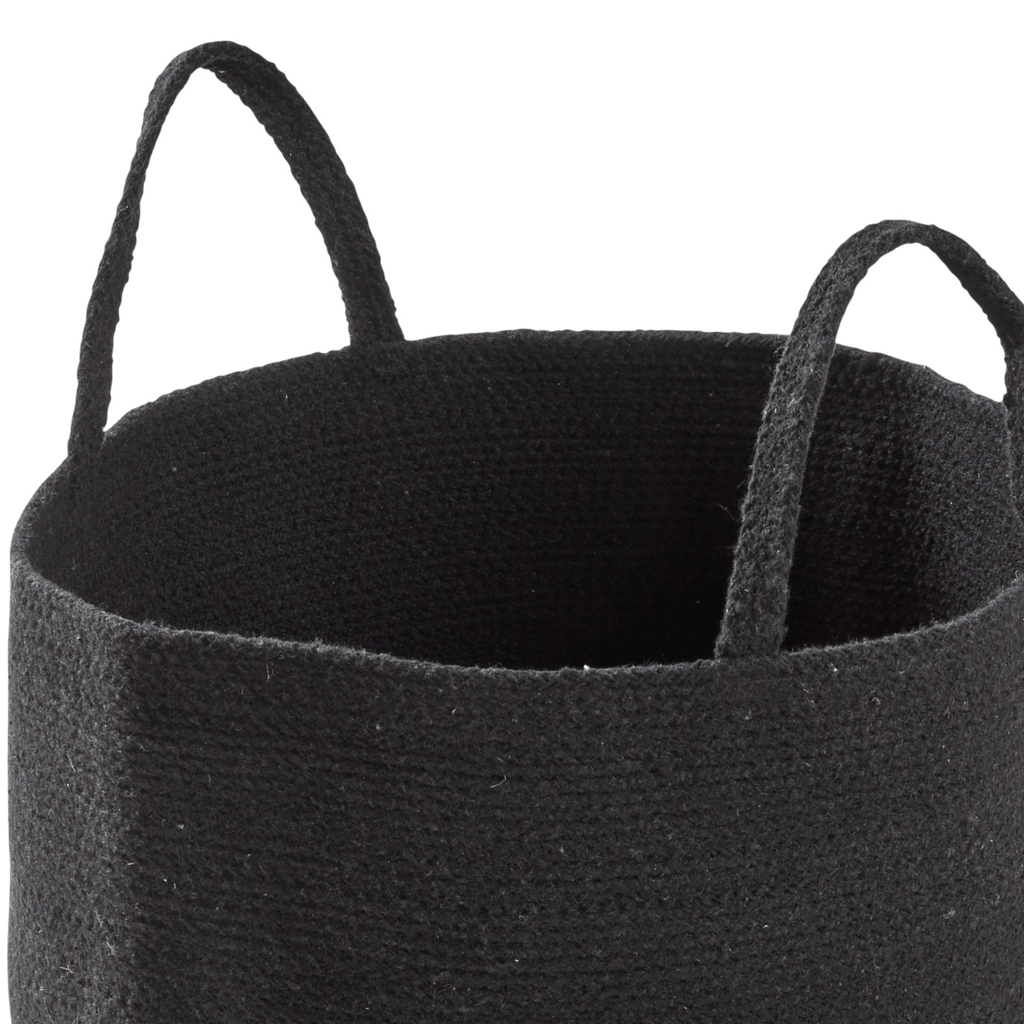 Large Woven Cotton Rope Laundry Storage Basket with Handles