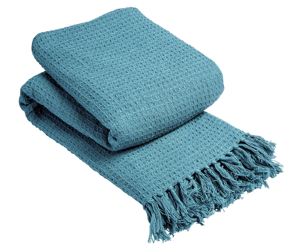 Lisbon Handwoven Cotton Honeycomb Throw