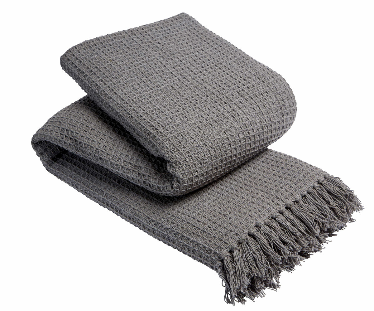 Lisbon Handwoven Cotton Honeycomb Throw