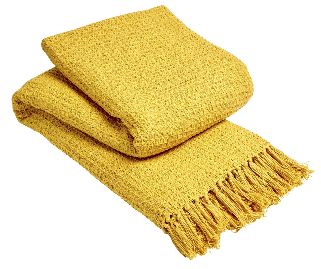 Lisbon Handwoven Cotton Honeycomb Throw