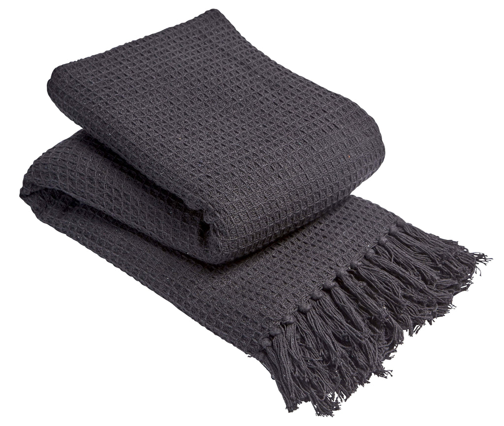 Lisbon Handwoven Cotton Honeycomb Throw