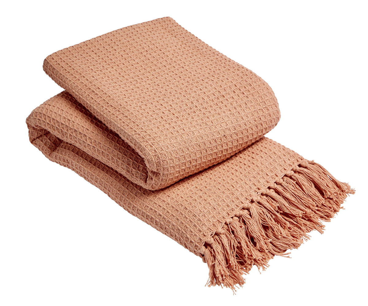 Lisbon Handwoven Cotton Honeycomb Throw